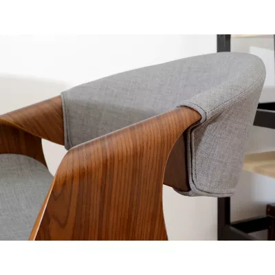 VÝPRODEJ - Designová jídelní židle SAROLTA - ořech / šedá 2