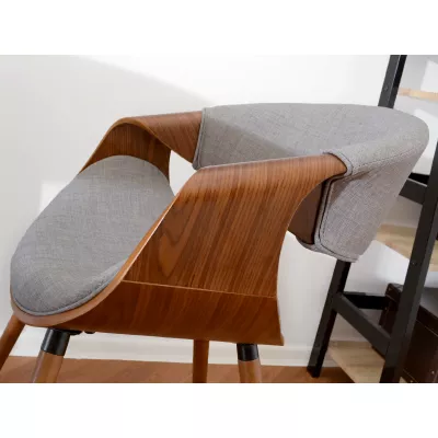 VÝPRODEJ - Designová jídelní židle SAROLTA - ořech / šedá 2