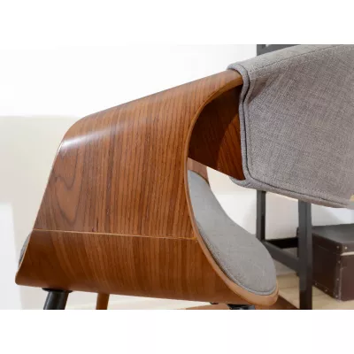 VÝPRODEJ - Designová jídelní židle SAROLTA - ořech / šedá 2