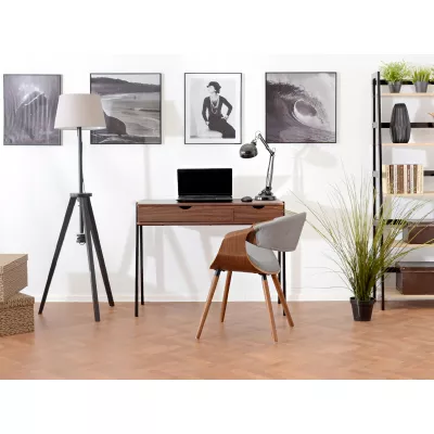 VÝPRODEJ - Designová jídelní židle SAROLTA - ořech / šedá 2