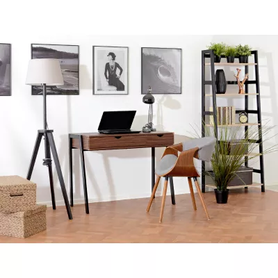 VÝPRODEJ - Designová jídelní židle SAROLTA - ořech / šedá 2