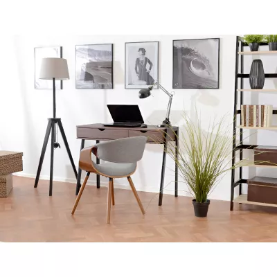 VÝPRODEJ - Designová jídelní židle SAROLTA - ořech / šedá 2