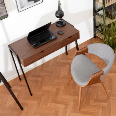 VÝPRODEJ - Designová jídelní židle SAROLTA - ořech / šedá 2