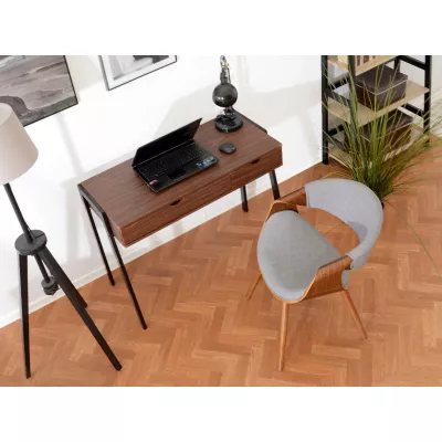 VÝPRODEJ - Designová jídelní židle SAROLTA - ořech / šedá 2