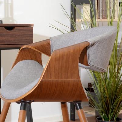 VÝPRODEJ - Designová jídelní židle SAROLTA - ořech / šedá 2