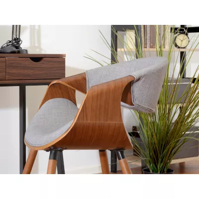 VÝPRODEJ - Designová jídelní židle SAROLTA - ořech / šedá 2