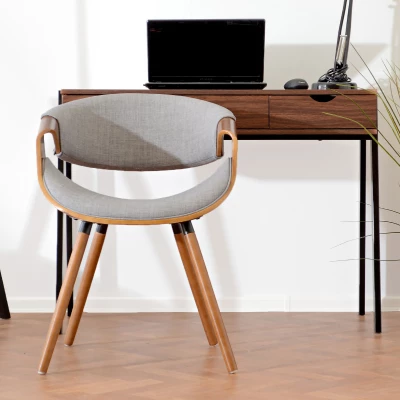 VÝPRODEJ - Designová jídelní židle SAROLTA - ořech / šedá 2