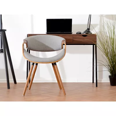 VÝPRODEJ - Designová jídelní židle SAROLTA - ořech / šedá 2