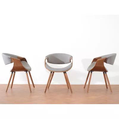 VÝPRODEJ - Designová jídelní židle SAROLTA - ořech / šedá 2