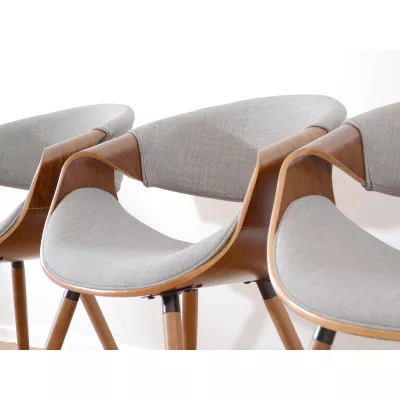 VÝPRODEJ - Designová jídelní židle SAROLTA - ořech / šedá 2