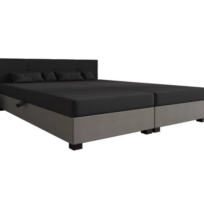 Manželská postel 160x200 LOCIKA DOUBLE 1 - šedá / světle šedá