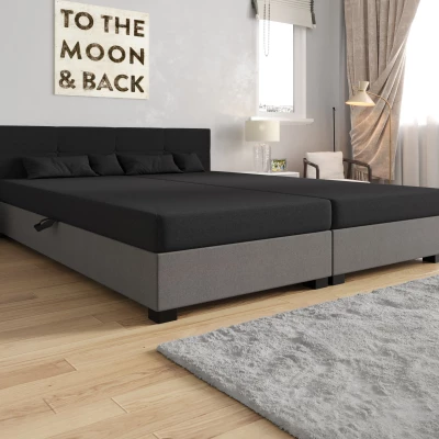 Manželská postel 160x200 LOCIKA DOUBLE 1 - šedá / světle šedá