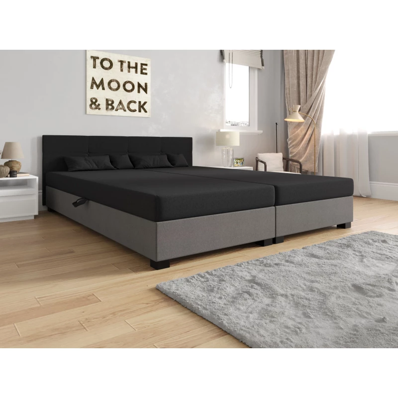 Manželská postel 160x200 LOCIKA DOUBLE 1 - šedá / světle šedá