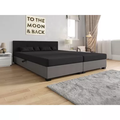 Manželská postel 160x200 LOCIKA DOUBLE 1 - šedá / světle šedá