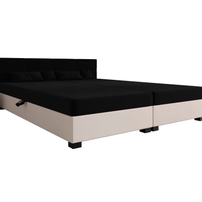 Manželská postel 160x200 LOCIKA DOUBLE 1 - černá / ecru