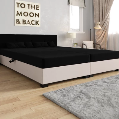 Manželská postel 160x200 LOCIKA DOUBLE 1 - černá / ecru