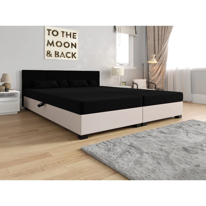 Manželská postel 160x200 LOCIKA DOUBLE 1 - černá / ecru