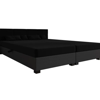 Manželská postel 160x200 LOCIKA DOUBLE 1 - černá / šedá