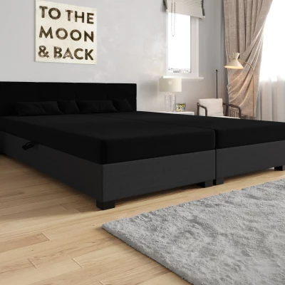 Manželská postel 160x200 LOCIKA DOUBLE 1 - černá / šedá