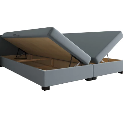 Manželská postel 160x200 LOCIKA DOUBLE 1 - světle šedá / ecru