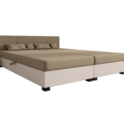 Manželská postel 160x200 LOCIKA DOUBLE 1 - hnědá / ecru