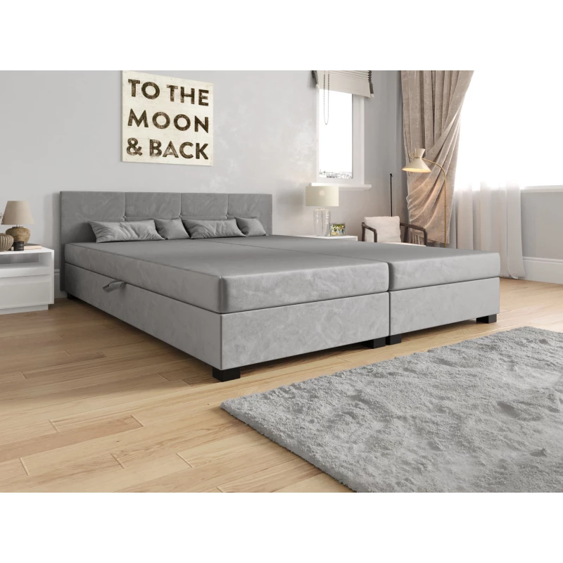 Manželská postel 160x200 LOCIKA DOUBLE 1 - světle šedá