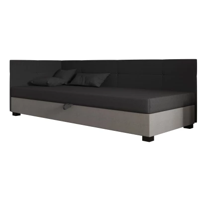 Jednolůžková čalouněná postel 100x195 LOCIKA PLUS 1 - šedá / světle šedá