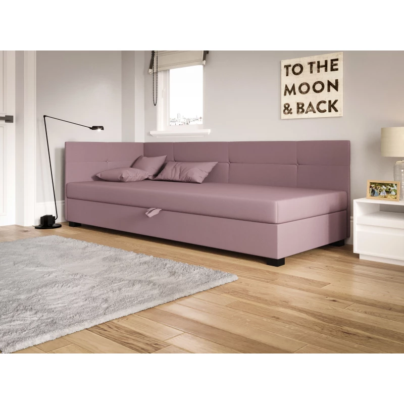 Jednolůžková čalouněná postel 100x195 LOCIKA PLUS 1 - růžová