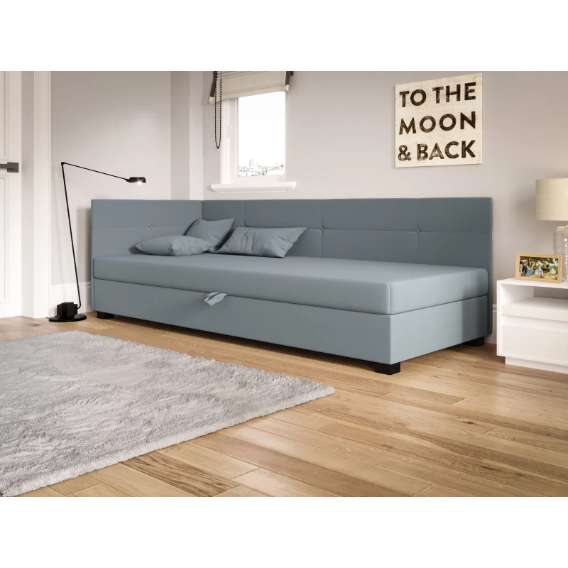 Jednolůžková čalouněná postel 100x195 LOCIKA PLUS 1 - modrošedá