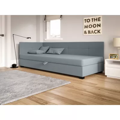 Jednolůžková čalouněná postel 100x195 LOCIKA PLUS 1 - modrošedá