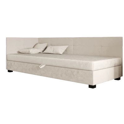 Jednolůžková čalouněná postel 100x195 LOCIKA PLUS 1 - ecru