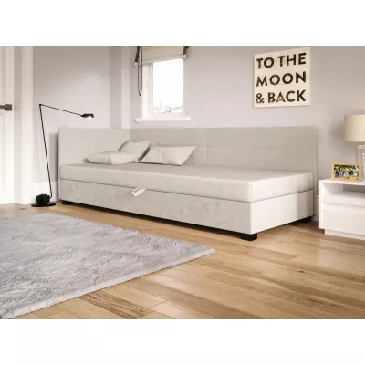 Jednolůžková čalouněná postel 100x195 LOCIKA PLUS 1 - ecru