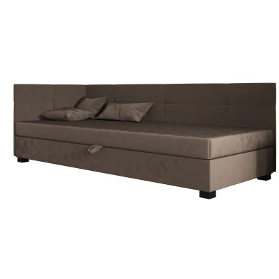 Jednolůžková čalouněná postel 100x195 LOCIKA PLUS 1 - tmavě hnědá