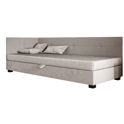 Jednolůžková čalouněná postel 100x195 LOCIKA PLUS 1 - světle šedá