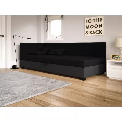 Jednolůžková čalouněná postel 120x195 LOCIKA PLUS 2 - černá / šedá