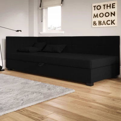 Jednolůžková čalouněná postel 90x195 LOCIKA PLUS 2 - černá