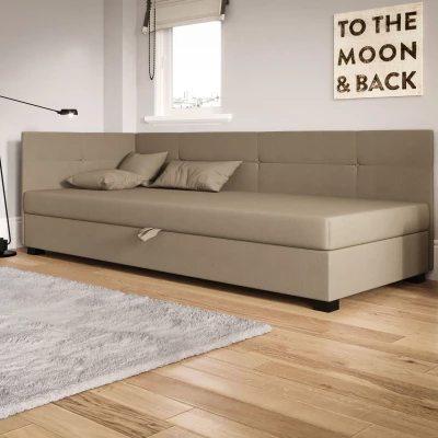 Jednolůžková čalouněná postel 90x195 LOCIKA PLUS 2 - hnědá