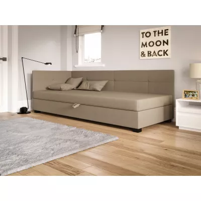 Jednolůžková čalouněná postel 90x195 LOCIKA PLUS 2 - hnědá