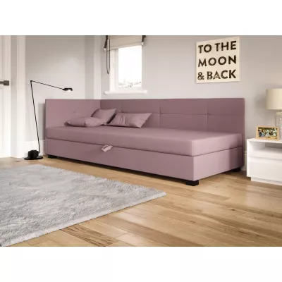 Jednolůžková čalouněná postel 90x195 LOCIKA PLUS 2 - růžová