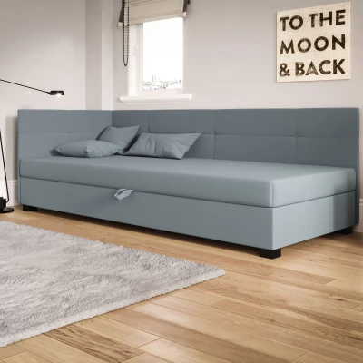 Jednolůžková čalouněná postel 90x195 LOCIKA PLUS 2 - modrošedá