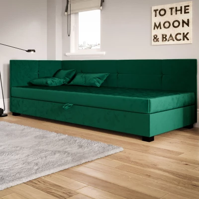 Jednolůžková čalouněná postel 90x195 LOCIKA PLUS 2 - zelená