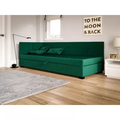 Jednolůžková čalouněná postel 90x195 LOCIKA PLUS 2 - zelená