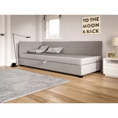 Jednolůžková čalouněná postel 120x195 LOCIKA PLUS 2 - světle šedá
