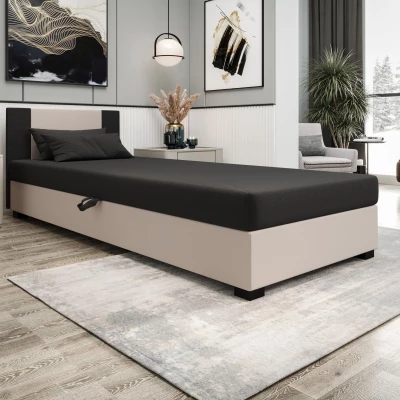 Čalouněná jednolůžková postel 80x195 ARIADNA 1 - šedá / světle šedá