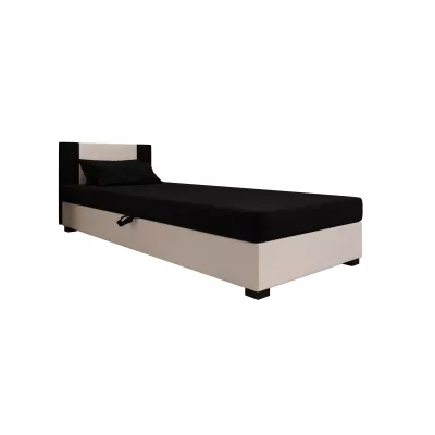 Čalouněná jednolůžková postel 80x195 ARIADNA 1 - černá / ecru