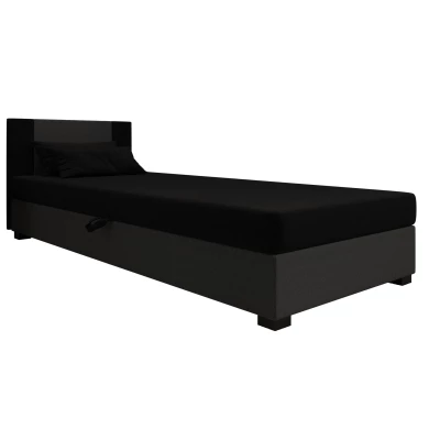 Čalouněná jednolůžková postel 80x195 ARIADNA 1 - černá / šedá