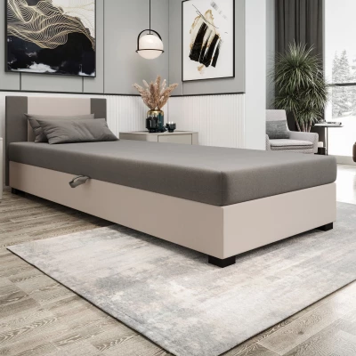 Čalouněná jednolůžková postel 80x195 ARIADNA 1 - světle šedá / ecru