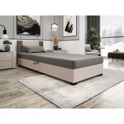 Čalouněná jednolůžková postel 80x195 ARIADNA 1 - světle šedá / ecru