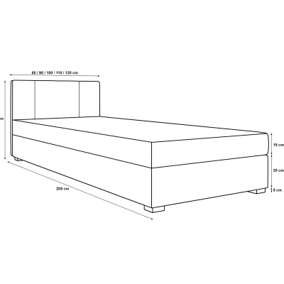 Čalouněná jednolůžková postel 80x195 ARIADNA 1 - ecru