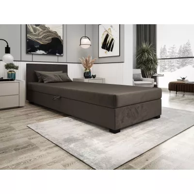 Čalouněná jednolůžková postel 80x195 ARIADNA 1 - tmavě hnědá